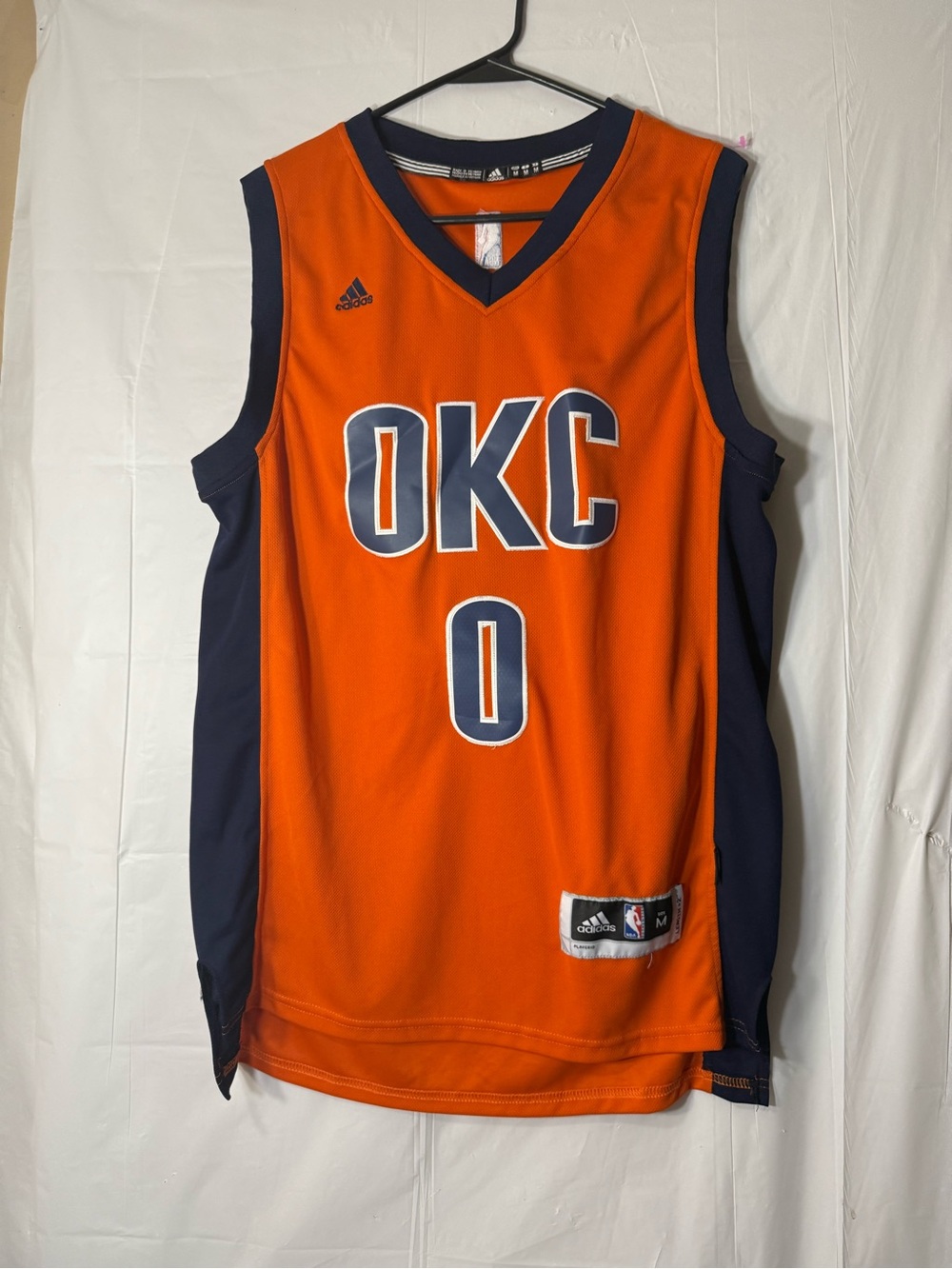 Adidas OKC Thunder Russell Westbrook Jersey Men's Medium Orange Sunset Alternate